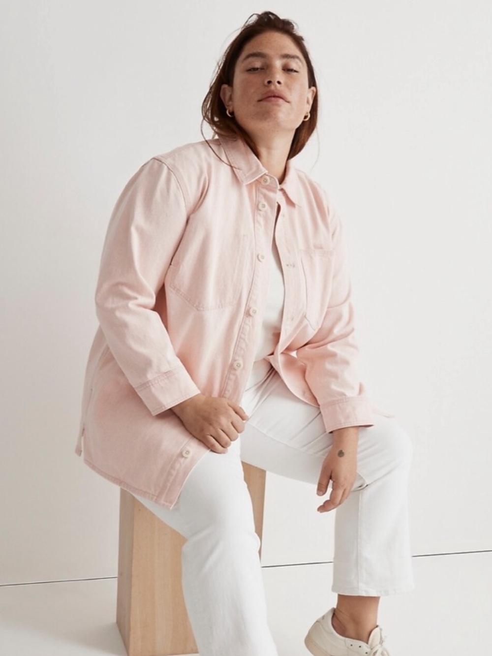 Madewell Plus Denim Shirt-Jacket: Botanical Yarn-Dye Edition - Size 1X